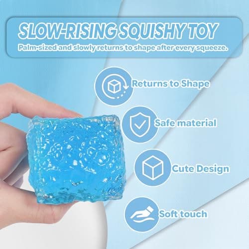 Fxnztumyth 1Pcs Frosted Honeycomb Ice Cube Squishy Toy - Durable Squeeze Toys for Stress Relief & Anxiety, Soft Sensory Fidget Toys for Boys Girls Age 3+, Portable Stress Balls for Focus (1.97“) thumbnail 5