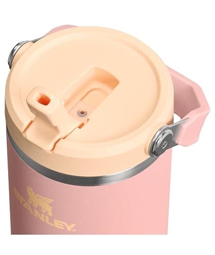STANLEY IceFlow 2.0 Flip Straw Tumbler with Handle 30 oz | Twist On Lid and Flip Up Straw | Leak Resistant Water Bottle | Insulated Stainless Steel | BPA-Free | Peach Rose thumbnail 3