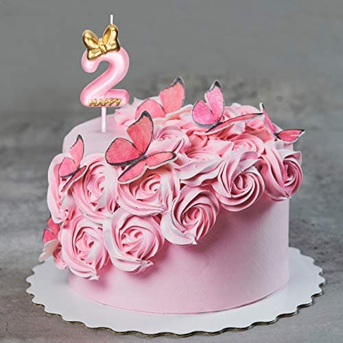 Nuanchu Pink Number 2 Candle Girl Happy Birthday Topper, for Birthday Cake Baking Celebration Reunions Anniversary Party Supplies thumbnail 6