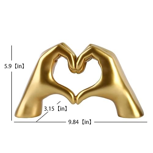 MHOOW Taylor Heart Hands Sculpture Decor for Bedroom Living Room Table Merch, Aesthetic Modern Love Finger Heart Hands Statues, Boho Wedding Home Decor Accessories, Gifts for Women Anniversary (Gold) thumbnail 2