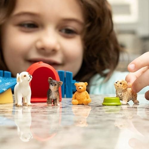 Schleich Farm World 13-Piece Puppy Pen Playset - Featuring 3 Cute Puppy Figurines and Accessories, Educational and Durable Toys, Fun and Imaginative Play for Boys and Girls, Gift for Kids Ages 3+ thumbnail 2