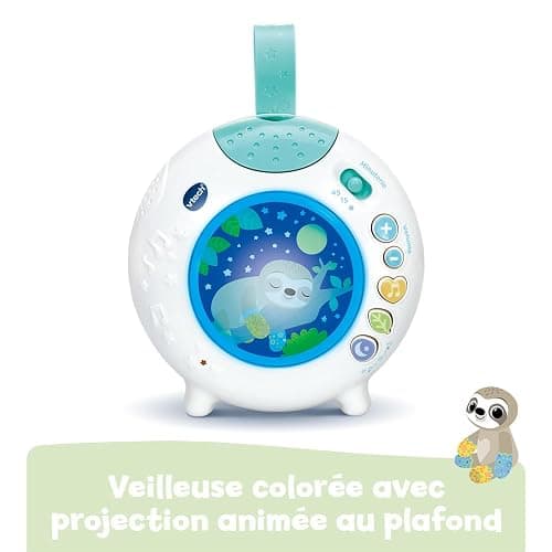 VTech - Lumi Veilleuse Nuit Enchantée Bleue, Veilleuse Bébé Musicale, Projection Lumineuse au Plafond, Musique Douce, Bruits Blancs et Sons de la Nature, Cadeau de Naissance - Contenu en Français thumbnail 2