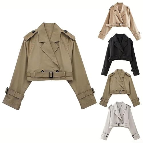 Belnotelt Vêtement d'extérieur court à manches longues pour femme, convient pour le printemps et l'automne thumbnail 4