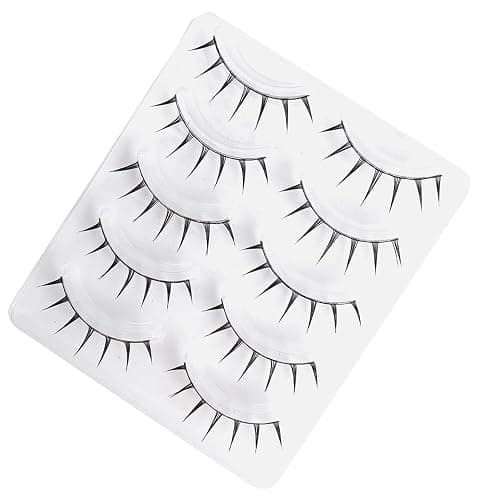 Emotao Japanese Style False Eyelashes Makeup Manga Lashes Cosplay Anime Eyelash Lashes Doll Eye Natural 5 Pairs Asian False Eyelashes Pack Look Like Individual (M9-01B) thumbnail 3