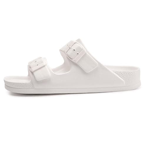 FUNKYMONKEY Women's Comfort Slides Double Buckle Adjustable EVA Flat Sandals thumbnail 3