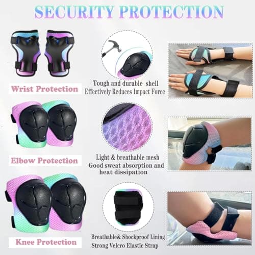 Kids Bike Helmet Adjustable Bike Helmet with Knee Pad Elbow Pads Guards, Toddler Helmets for 3-5-8-14+Riding Scooter Inline skatings Skateboard Helmet thumbnail 3