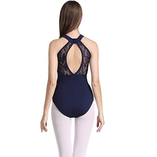 Limiles Women's Halter Neck Bodysuit Keyhole Back Gymnastic Ballet Dance Leotard Tops Dancewear Costumes - Image 1