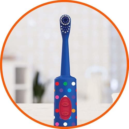 Amazon Basics Kids Battery Powered Toothbrush, 2 Count, 1 Pack (Previously Solimo) thumbnail 3