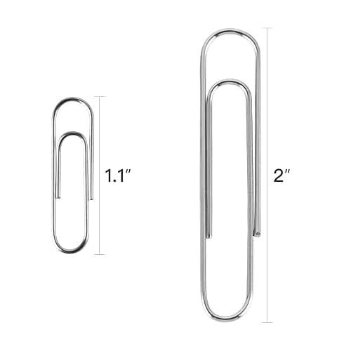 FUDAO FAMILY Paper Clips Assorted Sizes, Large and Small Paper Clips, Paper Clip, Paperclips, Pack of 3 Boxes of 100 Clips Each (300 Clips Total) thumbnail 3