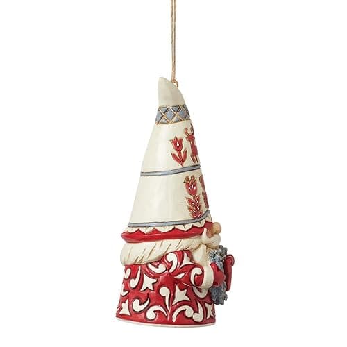 Enesco Jim Shore Heartwood Creek Nordic Noel Gnome Holding Heart Wreath Hanging Ornament, 4.13 Inch, Multicolor thumbnail 7