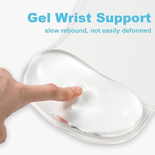 Gel Mouse Pad with Wrist Rest, Ergonomic Clear Mousepad Support, Cooling Pain Relief Mousepad with Non-Slip PU Base for Computer/Office/Home thumbnail 4