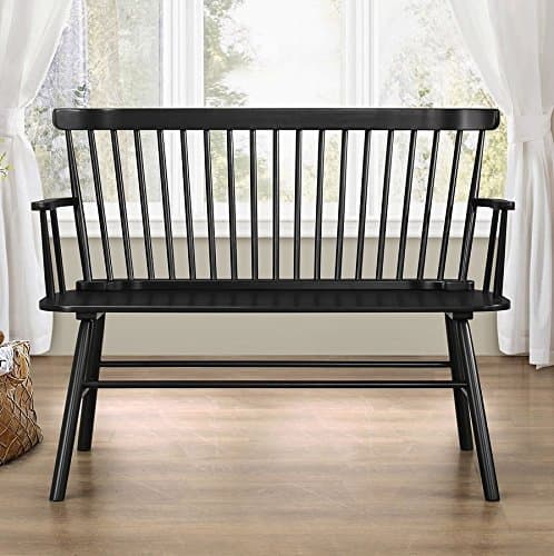 Jerimiah Black Wood Spindleback Bench by Crown Mark - Image 1