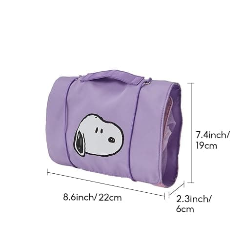 MINISO Snoopy Colorful Life Collection Foldable Makeup Bag Cosmetic Bag Waterproof Large Roll-Up Portable Travel Organizer For Women Girls thumbnail 3