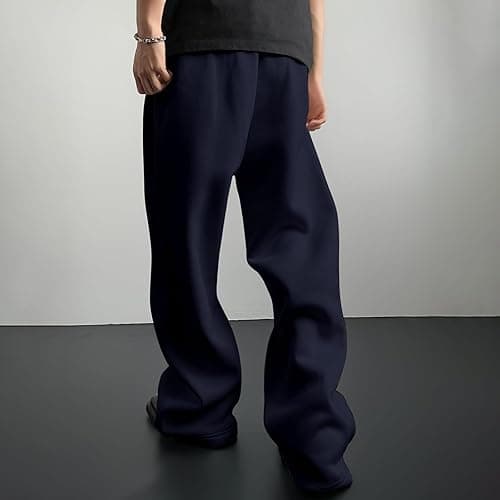 Baggy Sweatpants Men Wide Leg Sweats Pants Loose Cotton Open Bottom Joggers with Pockets Y2k Tall Trousers Streetwear thumbnail 4