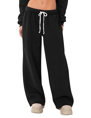 HeSaYep Women's Fleece Lined Sweatpants Wide Leg Thermal Winter Warm Baggy Sweat Pants with Pockets - Image 1