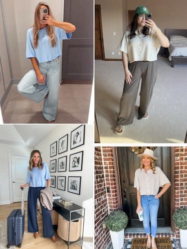 Cicy Bell Womens Half Sleeve Cardigan Sweaters Cropped Button Down Tops Oversized Lightweight Ribbed Knit Summer Outfits Sky Blue thumbnail 6