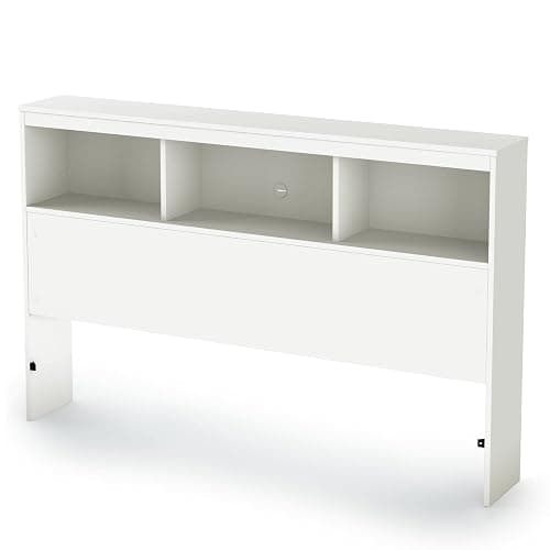 South Shore Furniture Spark Collection, Full Bookcase Headboard, Pure White - Image 1
