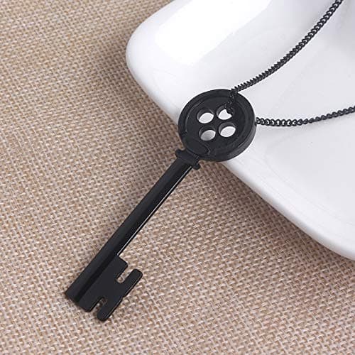Mullike Coraline Key Pendant Necklace Seeing Stone Necklace Dragonfly Hair Clips Halloween Movie Props Cosplay Costume for Women Men thumbnail 6