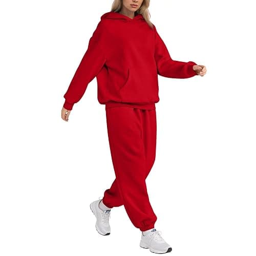 Sweatsuits Women 2 Piece Outfit Comfort Fleece Oversized Hoodie Jogger Sweatpants Set Athleisure Matching Sweat Sets thumbnail 2