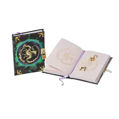 Disney Mal's Diary Descendants 3 Journal Notebook with Secret Lock and Key | 192 Lined Pages, Hardcover 5 x 7 Journal, Descendants Spell Book, Gold Dragon Cover, Lock & Key, Gift Box for Kids Ages 6+ thumbnail 6
