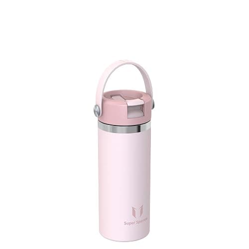 Sparrow Trinkflasche Edelstahl 500ml - Weiter Öffnung SwivelSip Thermosflasche mit Strohhalm - BPA-frei, Auslaufsicher Trinkflaschen - Thermoskanne für Kinder, Sport, Reisen, Outdoor thumbnail 4