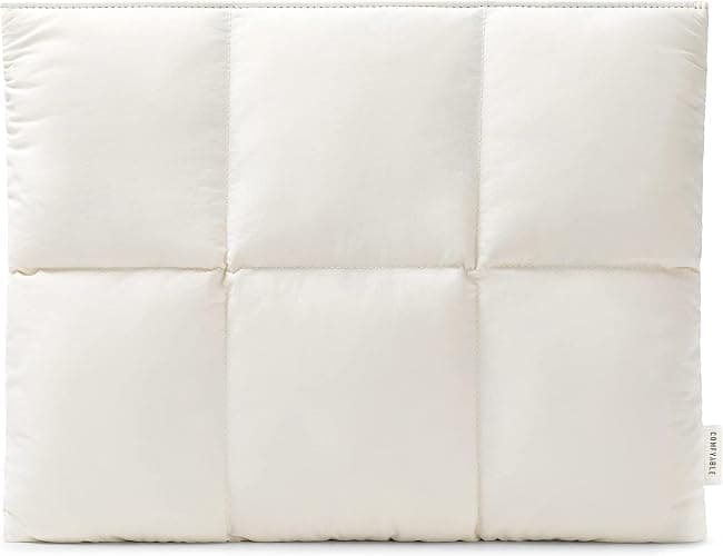 Comfyable Puffy Laptop Sleeve 13 Inch 14 Inch, Quilted Puffer Laptop Carrying Case, Pillow Case Compatible with MacBook Air M4 2025 M3 M2 M1, MacBook Pro M4 Pro/Max, Rice - For 13"-14" Mac Air / Mac Pro M4 M3 M2 M1 - Rice - Image 1