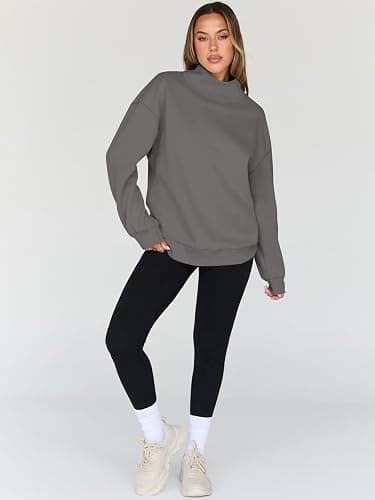 Trendy Queen Womens Oversized Sweatshirts Turtleneck Pullover Long Sleeve Hoodies Tops Fall Fashion Outfits 2025 Clothes thumbnail 5