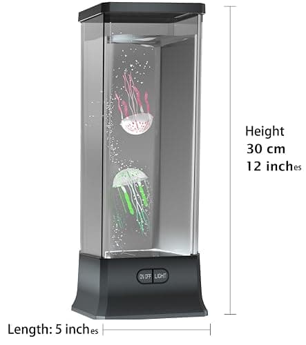 COLORLIFE Electric Jellyfish Tank Table Lamp with Color Changing Light Gift for Kids Men Women Home Deco for Room Mood Light for Relax(Black) thumbnail 2