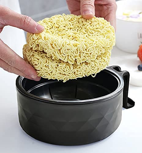 Layron Ramen Cooker Ramen Bowl Set with Chopsticks 33oz Microwave Noodle Bowl College Dorm Room Essentials for Girls for Boys Apartment Essentials-Black thumbnail 6