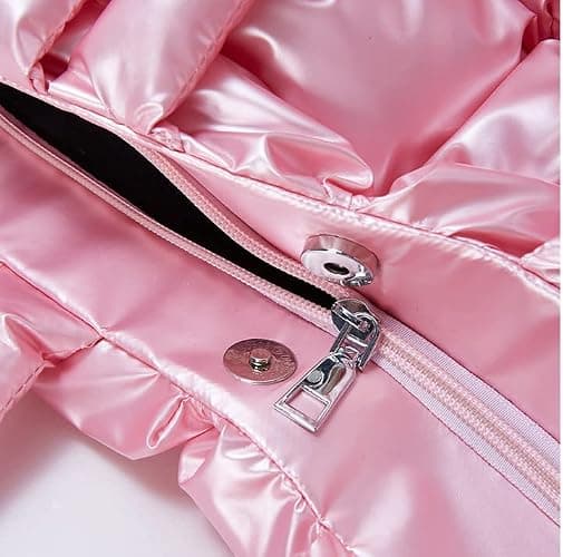 Puffer Shoulder Bag for Women Mini Down Satchel Hobo Bag Quilted Tote Bag Chic Purses 2024 - Light Pink thumbnail 2
