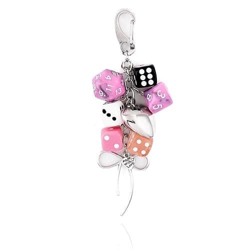 SORGERLY 8 Ball Dice Charm Keychain - Cute Bag Purse Handbag Accessories - Y2K Aesthetic Key Chain for Women Men - Image 1