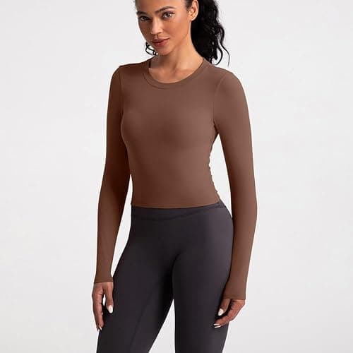 ABOCIW Workout Tops for Women Open Back Longline Sports Bras Athletic Crop Top Cap Sleeve Gym T Shirts with Built in Bra thumbnail 2