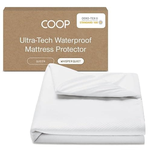 Coop Home Goods Ultra Tech Waterproof Mattress Protector Queen, Smooth Top Mattress Pad, Waterproof Mattress Cover, 18" Deep, Machine Washable Mattress Topper, Noiseless Comfort (60x80) - Image 1
