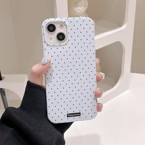 Faneiy for iPhone 15 Case Cute Fashion Polka Dot Aesthetics Women Girly Stylish Protective Soft Shockproof Phone Case White thumbnail 5