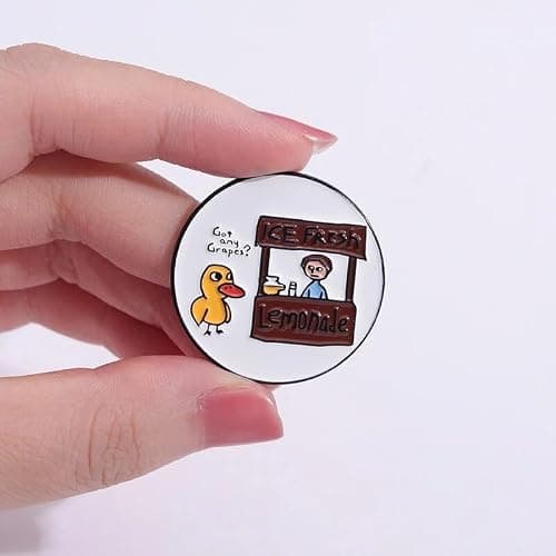 Got Any Grapes? Fashionable and Functional Metal Pin for the Meme video "The Duck Song" Unisex thumbnail 3