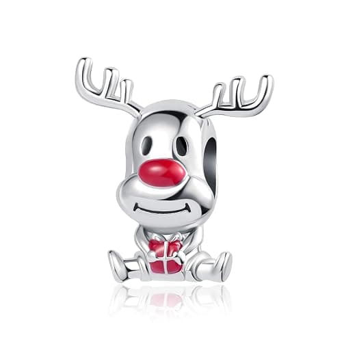 OutstandLong Christmas Holiday Season Charms for Pandora Bracelets Snowflake Santa Claus Home Moose Tree Candy Cane Snow Globe - Image 1