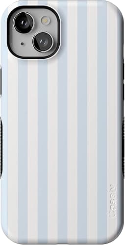 Casely iPhone 15 Case | Blue Stripes | Sunday Best | Compatible with MagSafe | Bold Protective Design - Image 1