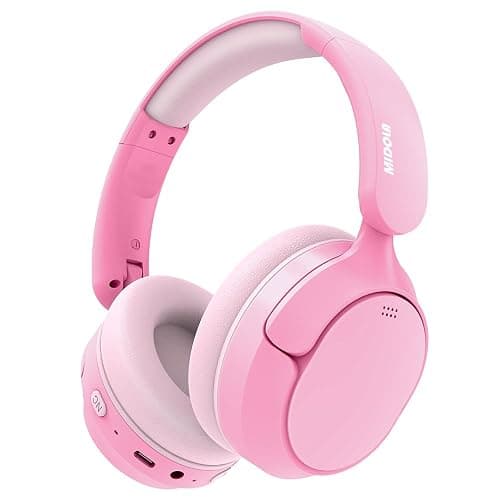 MIDOLA Active Noise Cancelling Kids Headphones Bluetooth 5.4 Wireless Volume Limited 85/94dB,Type C Fast Charging,Over Ear Foldable with Mic Aux Cord for Toddler Child Pad Tablet Pink - Image 1