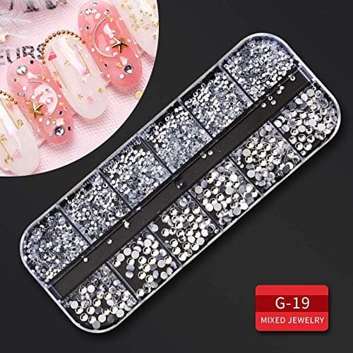 Artdone 9 boxes Nail Rhinestones,Nail Gems Nail Diamonds,Nail Art Studs Nail Crystals Nail Sequins for Nails Kit with 1 Tweezers and 3 Pen for Nail Art Supplies Accessories thumbnail 9