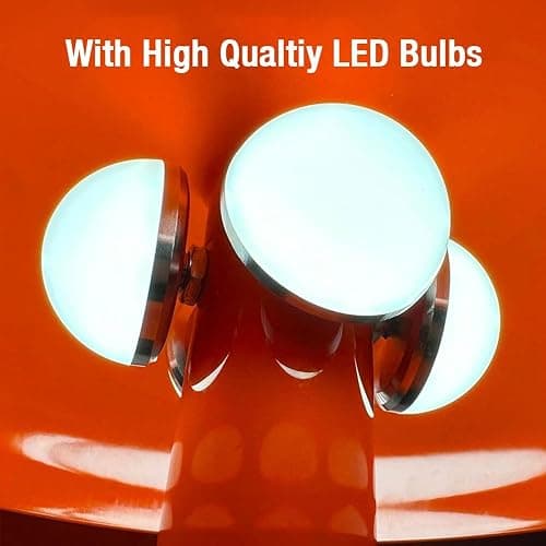 Retro Orange Mushroom Lamp for Bedroom Nightstand Mid Century Modern Table Lamp Decor Aesthetic Lighting Dimmable Mushroom Shaped Donut Bedside Lamp with 3 Lighting Modes, Minimalist Home Decor thumbnail 7