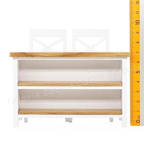Odoria 1/12 Miniature Kitchen Island and Chairs Dollhouse Furniture Accessories thumbnail 3