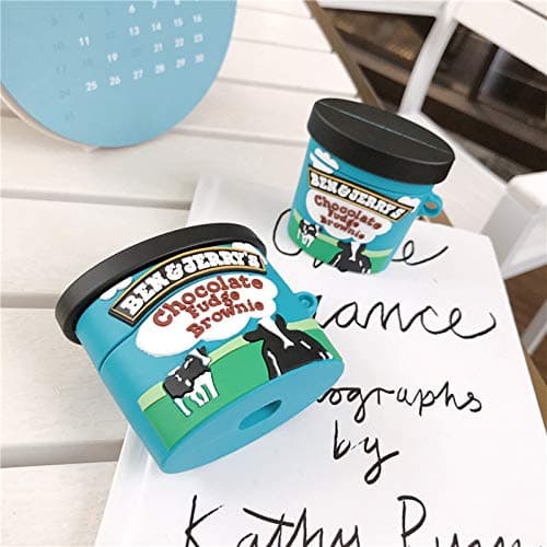 LEWOTE Compatible with Apple Airpods 4 Case Protective Funny Cute Cartoon Slim Candy Cover with Keychain (Benjerry) thumbnail 2