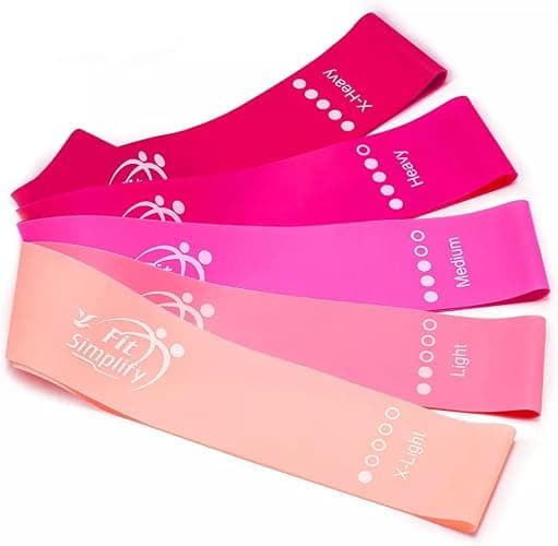 Fit Simplify Resistance Loop Exercise Bands with Instruction Guide and Carry Bag, Set of 5 thumbnail 3