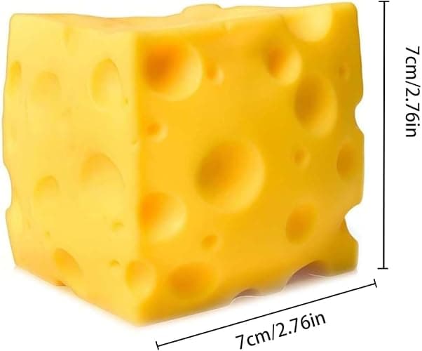 ZFFAFUR,Slow-Rebound Shapeable Squeeze Ball,7cm Cheese Squishy Toy Realistic Sensory Fidget Toy,Sensory Fidget Toy for Stress Relief, Anxiety Relief Gift for Adults thumbnail 3