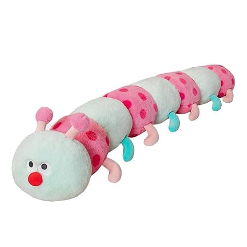 Hofun4U Caterpillar Stuffed Long Plush Pillow - Home Decoration Christmas Birthday for Kids Adults (Green,33 inch) - Image 1