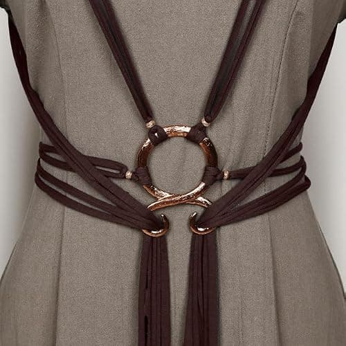 L'VOW Viking Troll Cross Belt Women Medieval Extra Long Rope Belt for Norse Witch Shaman Pagan Ren Faire Accessory thumbnail 3