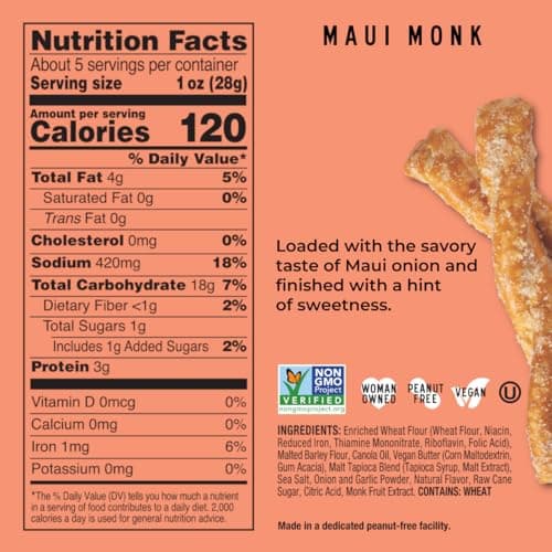 Stellar Snacks Pretzel Braids - Regular Big Bag & Mini Pretzel Braids Combo - Regular & Mini Maui Monk Vegan Pretzels, Large Resealable Bag 16 Oz Bundled with Mini Pretzel Airline Size Sampler, Vegan, Non-GMO, Gourmet Pretzel Sticks, Braids, Rods, Twists thumbnail 2