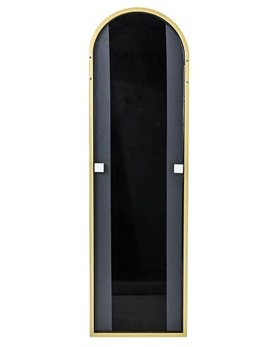 BEVERDY 14"x 48" Arched Vertical Wall Mirror, Gold Frame, Over The Door, Full Body, Hanging or Mounting, Modern Style thumbnail 4