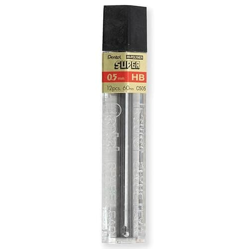 Pentel P205-97C Mechanical Automatic Pencil - Pastel Floral Range - Single + 12 Hi-Polymer HB 0.5mm Refill Leads + Z2-1N Eraser Refills Tube of 4 (Pastel Blue) thumbnail 4