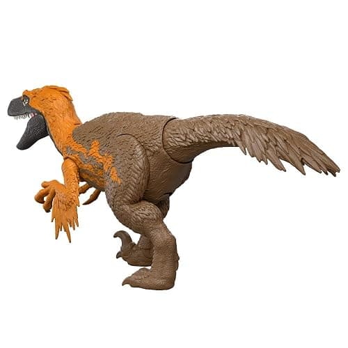 Mattel Jurassic World Rebirth Wild Roar Utahraptor Dinosaur Toy with Tail-Controlled Chomp Multi-Direction Attack & Sound, Posable & Digital Play thumbnail 6